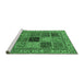 Sideview of Machine Washable Abstract Emerald Green Modern Area Rugs, wshabs4169emgrn