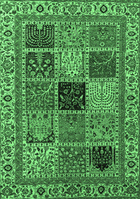 Abstract Emerald Green Modern Rug, abs4169emgrn