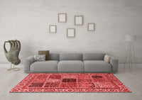 Machine Washable Abstract Red Modern Rug, wshabs4169red