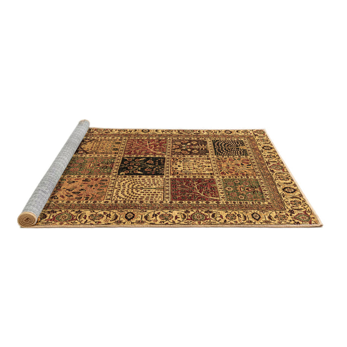 Sideview of Machine Washable Abstract Brown Modern Rug, wshabs4169brn