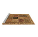 Sideview of Machine Washable Abstract Brown Modern Rug, wshabs4169brn