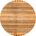 Round Machine Washable Abstract Orange Modern Area Rugs, wshabs416org