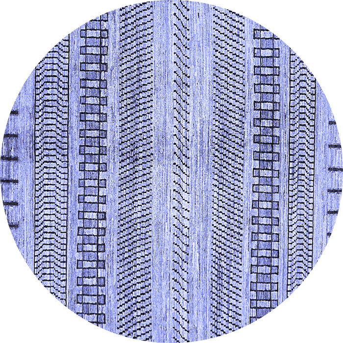 Round Machine Washable Abstract Blue Modern Rug, wshabs416blu