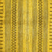 Square Machine Washable Abstract Yellow Modern Rug, wshabs416yw