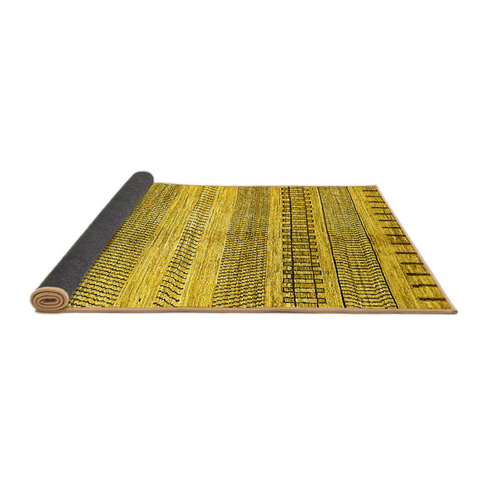 Sideview of Abstract Yellow Modern Rug, abs416yw