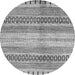 Round Abstract Gray Modern Rug, abs416gry