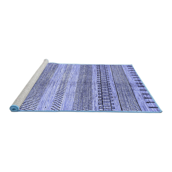 Sideview of Machine Washable Abstract Blue Modern Rug, wshabs416blu