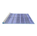 Sideview of Machine Washable Abstract Blue Modern Rug, wshabs416blu