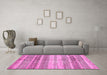 Machine Washable Abstract Pink Modern Rug in a Living Room, wshabs416pnk