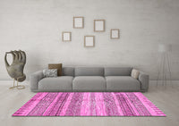 Machine Washable Abstract Pink Modern Rug, wshabs416pnk