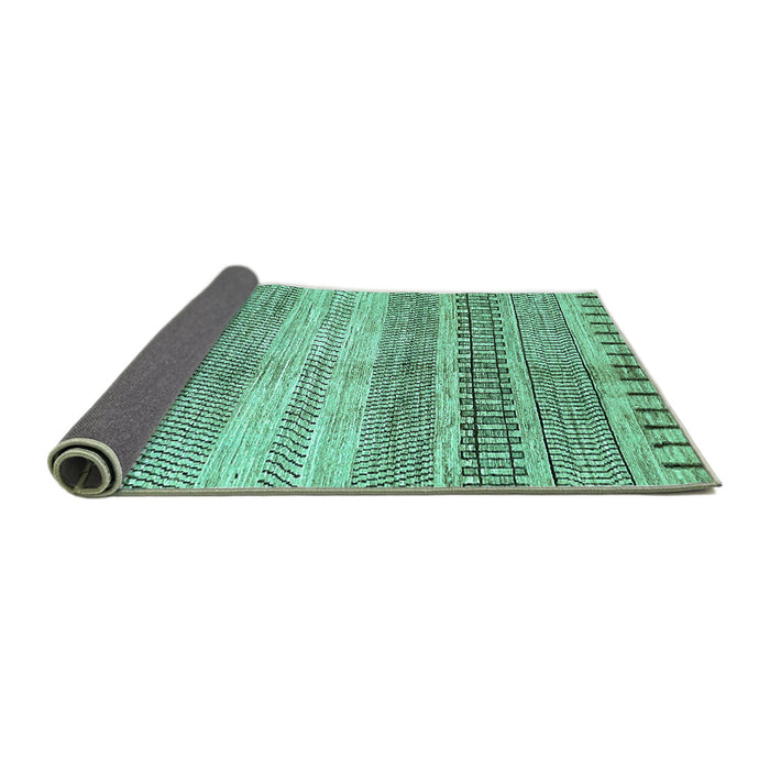 Sideview of Abstract Turquoise Modern Rug, abs416turq