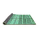 Sideview of Abstract Turquoise Modern Rug, abs416turq