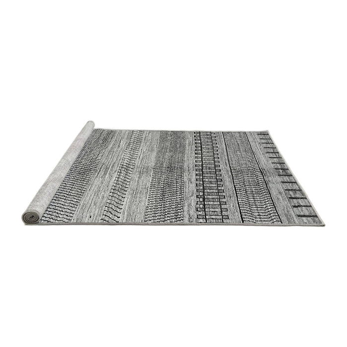 Sideview of Machine Washable Abstract Gray Modern Rug, wshabs416gry
