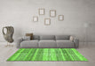 Machine Washable Abstract Green Modern Area Rugs in a Living Room,, wshabs416grn