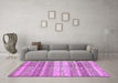 Machine Washable Abstract Purple Modern Area Rugs in a Living Room, wshabs416pur