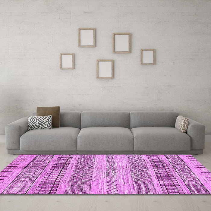 Machine Washable Abstract Purple Modern Area Rugs in a Living Room, wshabs416pur
