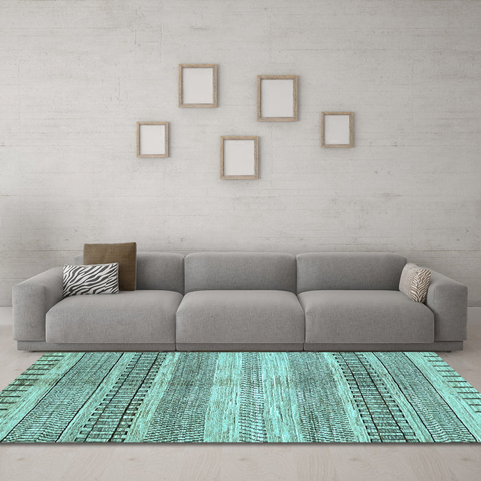 Machine Washable Abstract Light Blue Modern Rug in a Living Room, wshabs416lblu