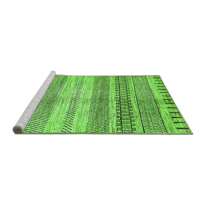 Sideview of Machine Washable Abstract Green Modern Area Rugs, wshabs416grn