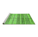 Sideview of Machine Washable Abstract Green Modern Area Rugs, wshabs416grn