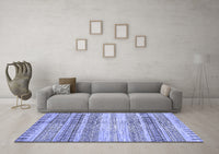 Machine Washable Abstract Blue Modern Rug, wshabs416blu