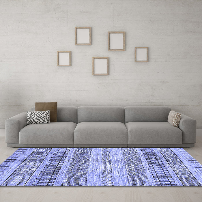 Machine Washable Abstract Blue Modern Rug in a Living Room, wshabs416blu