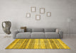 Machine Washable Abstract Yellow Modern Rug in a Living Room, wshabs416yw