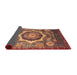 Sideview of Abstract Dark Almond Brown Modern Rug, abs4170