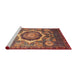 Sideview of Machine Washable Abstract Dark Almond Brown Rug, wshabs4170