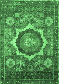 Abstract Emerald Green Modern Rug, abs4170emgrn