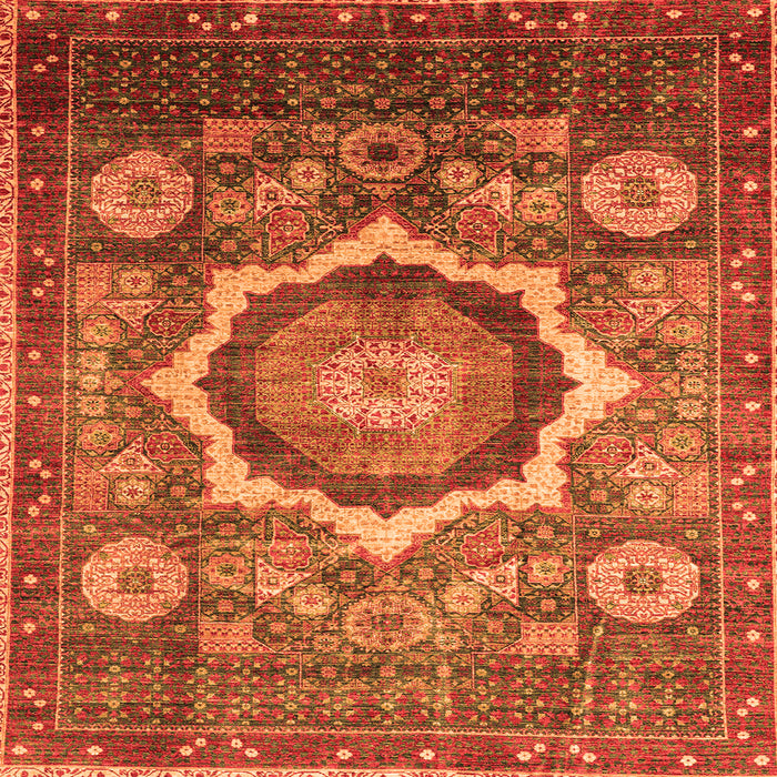 Square Abstract Orange Modern Rug, abs4170org