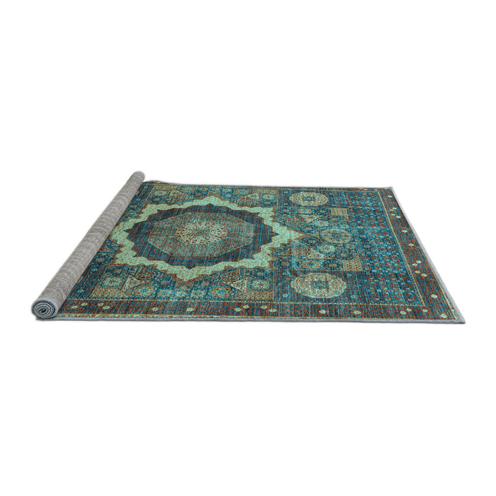 Sideview of Machine Washable Abstract Light Blue Modern Rug, wshabs4170lblu