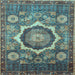 Square Abstract Light Blue Modern Rug, abs4170lblu