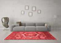 Machine Washable Abstract Red Modern Rug, wshabs4170red