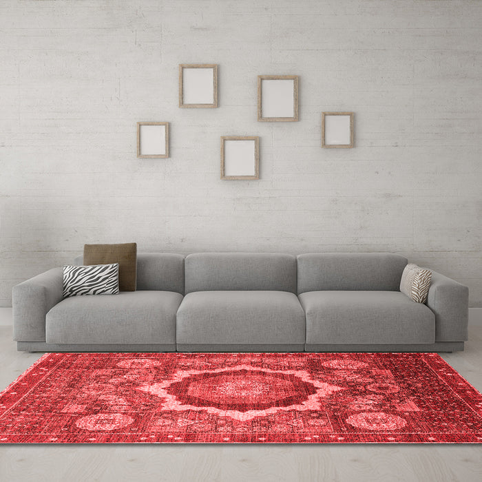 Modern Red Washable Rugs