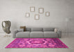 Machine Washable Abstract Pink Modern Rug in a Living Room, wshabs4170pnk