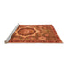 Sideview of Machine Washable Abstract Orange Modern Area Rugs, wshabs4170org