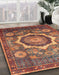 Abstract Dark Almond Brown Modern Rug in Family Room, abs4170