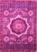 Machine Washable Abstract Pink Modern Rug, wshabs4170pnk