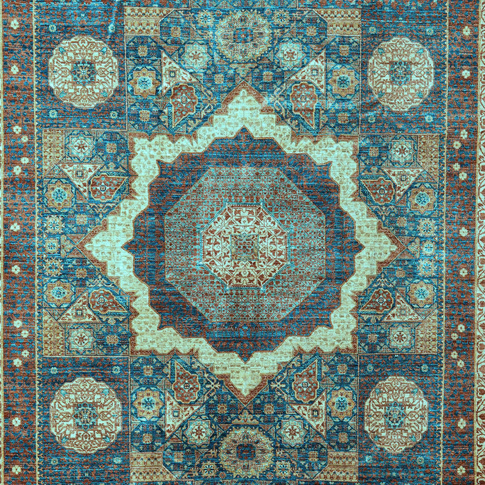 Machine Washable Abstract Light Blue Modern Rug, wshabs4170lblu