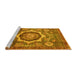 Sideview of Machine Washable Abstract Yellow Modern Rug, wshabs4170yw