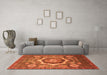 Machine Washable Abstract Orange Modern Area Rugs in a Living Room, wshabs4170org