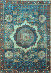 Abstract Light Blue Modern Rug, abs4170lblu