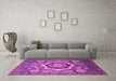 Machine Washable Abstract Purple Modern Area Rugs in a Living Room, wshabs4170pur