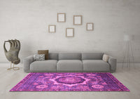 Machine Washable Abstract Purple Modern Rug, wshabs4170pur