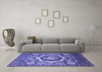 Machine Washable Abstract Blue Modern Rug, wshabs4170blu