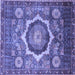 Square Abstract Blue Modern Rug, abs4170blu