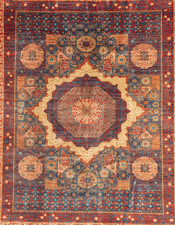 Abstract Dark Almond Brown Modern Rug, abs4170