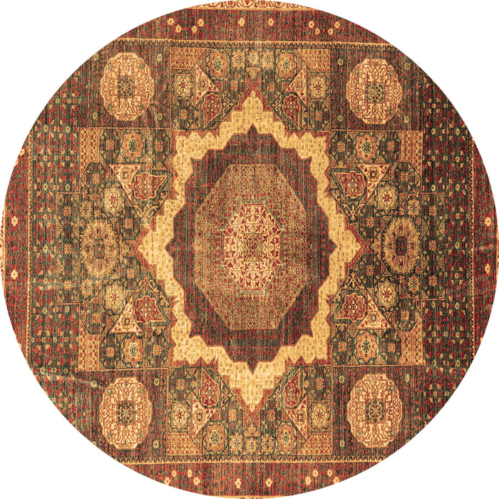 Round Machine Washable Abstract Brown Modern Rug, wshabs4170brn