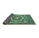 Sideview of Abstract Turquoise Modern Rug, abs4170turq