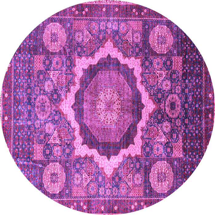 Round Abstract Purple Modern Rug, abs4170pur